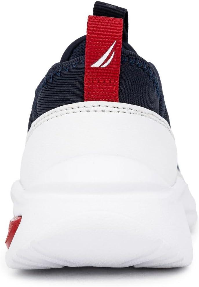 imageNautica Kids Athletic SlipOn Sneakers Comfortable Bungee Running Shoes for Boys and Girls Stylish and Supportive Footwear for Active Kids Big KidLittle KidToddlerNavy White Red