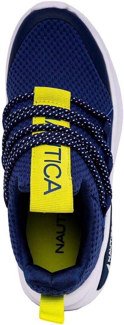 imageNautica Kids Athletic SlipOn Sneakers Comfortable Bungee Running Shoes for Boys and Girls Stylish and Supportive Footwear for Active Kids Big KidLittle KidToddlerCobalt Lime