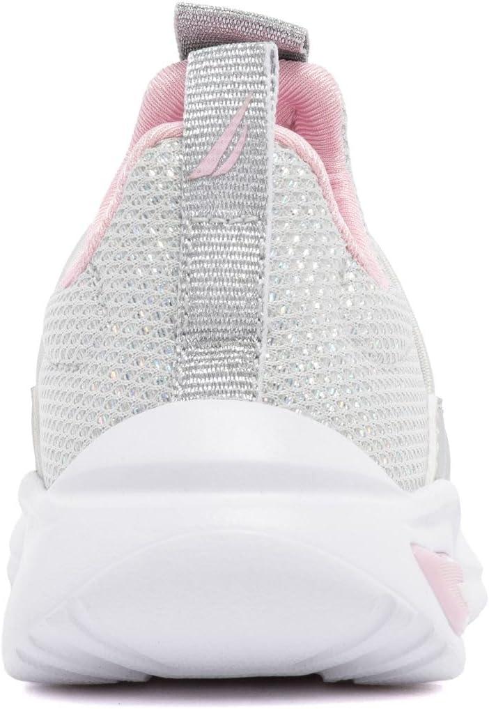 imageNautica Kids Athletic SlipOn Sneakers Comfortable Bungee Running Shoes for Boys and Girls Stylish and Supportive Footwear for Active Kids Big KidLittle KidToddlerGrey Silver Pink