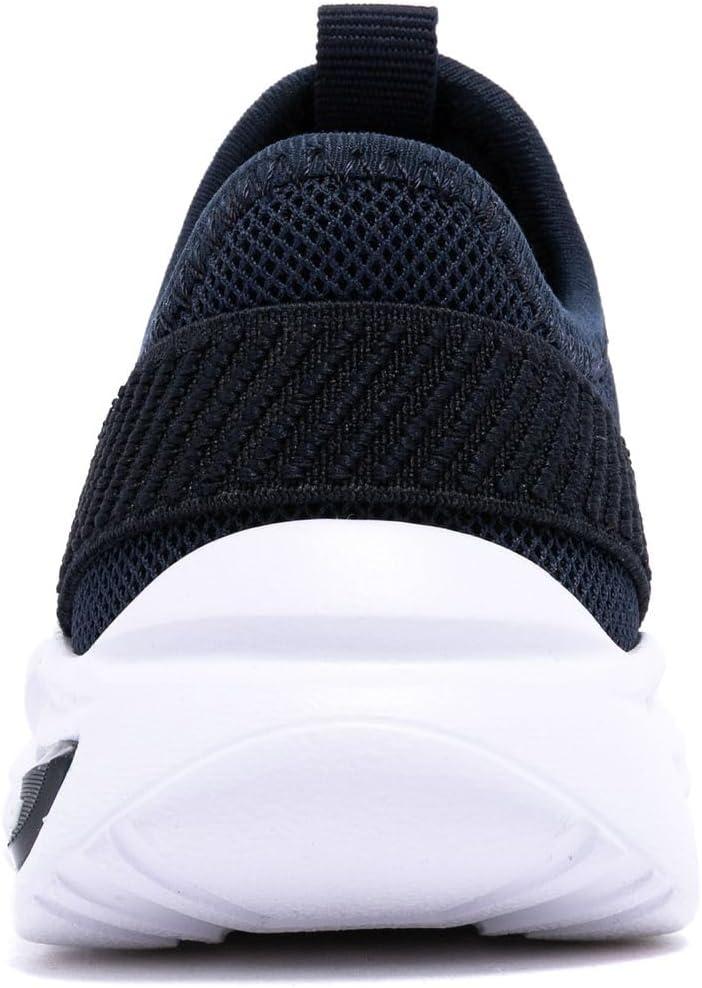 imageNautica Kids Athletic SlipOn Sneakers Comfortable Bungee Running Shoes for Boys and Girls Stylish and Supportive Footwear for Active Kids Big KidLittle KidToddlerNavy Whitemavven