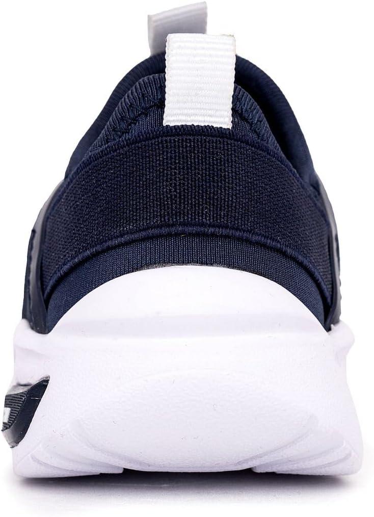 imageNautica Kids Athletic SlipOn Sneakers Comfortable Bungee Running Shoes for Boys and Girls Stylish and Supportive Footwear for Active Kids Big KidLittle KidToddlerNavy Whitesplash