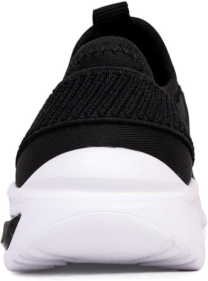 imageNautica Kids Athletic SlipOn Sneakers Comfortable Bungee Running Shoes for Boys and Girls Stylish and Supportive Footwear for Active Kids Big KidLittle KidToddlerBlack Whitemolded
