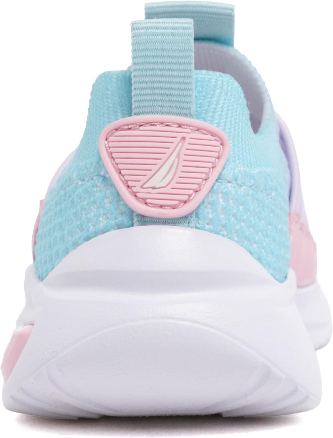 imageNautica Kids Athletic SlipOn Sneakers Comfortable Bungee Running Shoes for Boys and Girls Stylish and Supportive Footwear for Active Kids Big KidLittle KidToddlerPink Blue Lilac