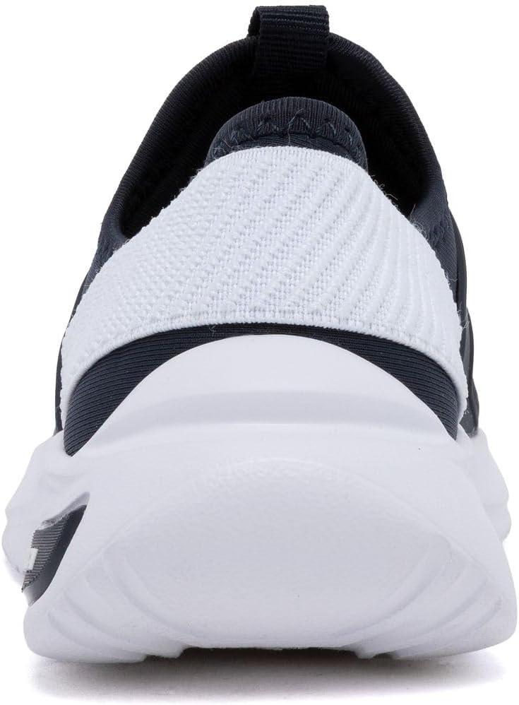 imageNautica Kids Athletic SlipOn Sneakers Comfortable Bungee Running Shoes for Boys and Girls Stylish and Supportive Footwear for Active Kids Big KidLittle KidToddlerNavy Whitemolded