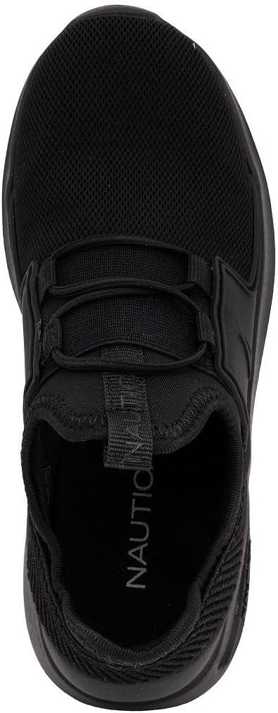 imageNautica Kids Athletic SlipOn Sneakers Comfortable Bungee Running Shoes for Boys and Girls Stylish and Supportive Footwear for Active Kids Big KidLittle KidToddlerBlack Mono 2