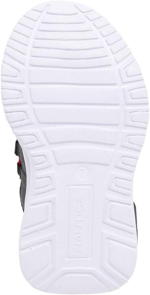 imageNautica Kids Athletic SlipOn Sneakers Comfortable Bungee Running Shoes for Boys and Girls Stylish and Supportive Footwear for Active Kids Big KidLittle KidToddlerBlack Redshay