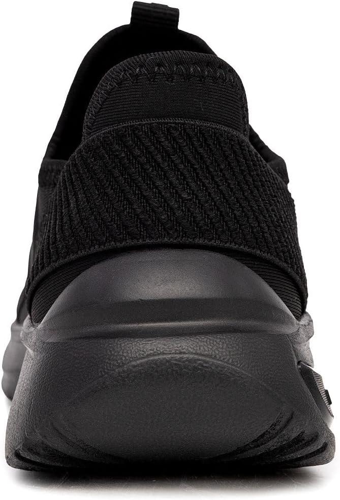 imageNautica Kids Athletic SlipOn Sneakers Comfortable Bungee Running Shoes for Boys and Girls Stylish and Supportive Footwear for Active Kids Big KidLittle KidToddlerBlack Mono 2