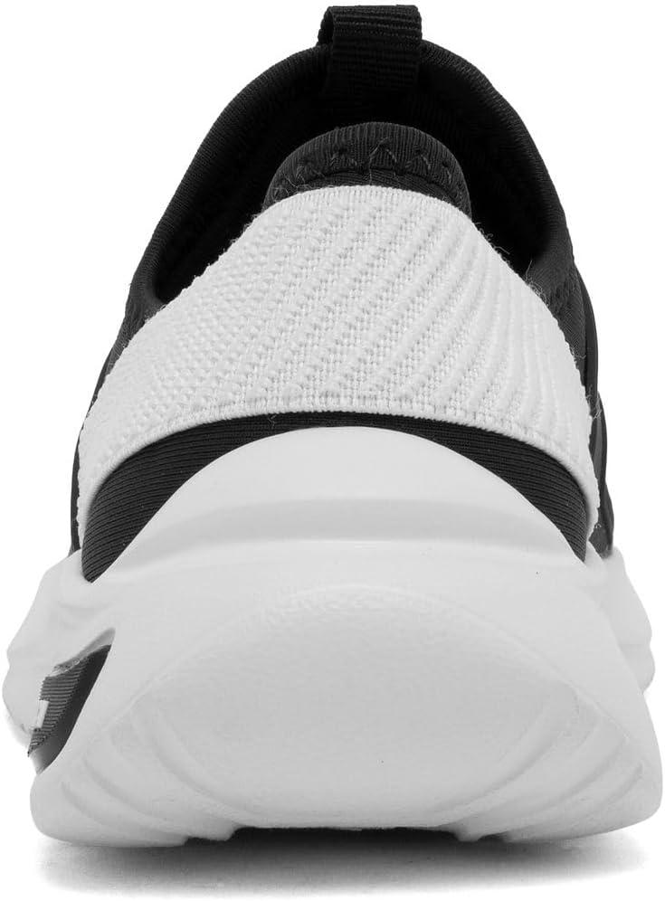 imageNautica Kids Athletic SlipOn Sneakers Comfortable Bungee Running Shoes for Boys and Girls Stylish and Supportive Footwear for Active Kids Big KidLittle KidToddlerBlackWhite