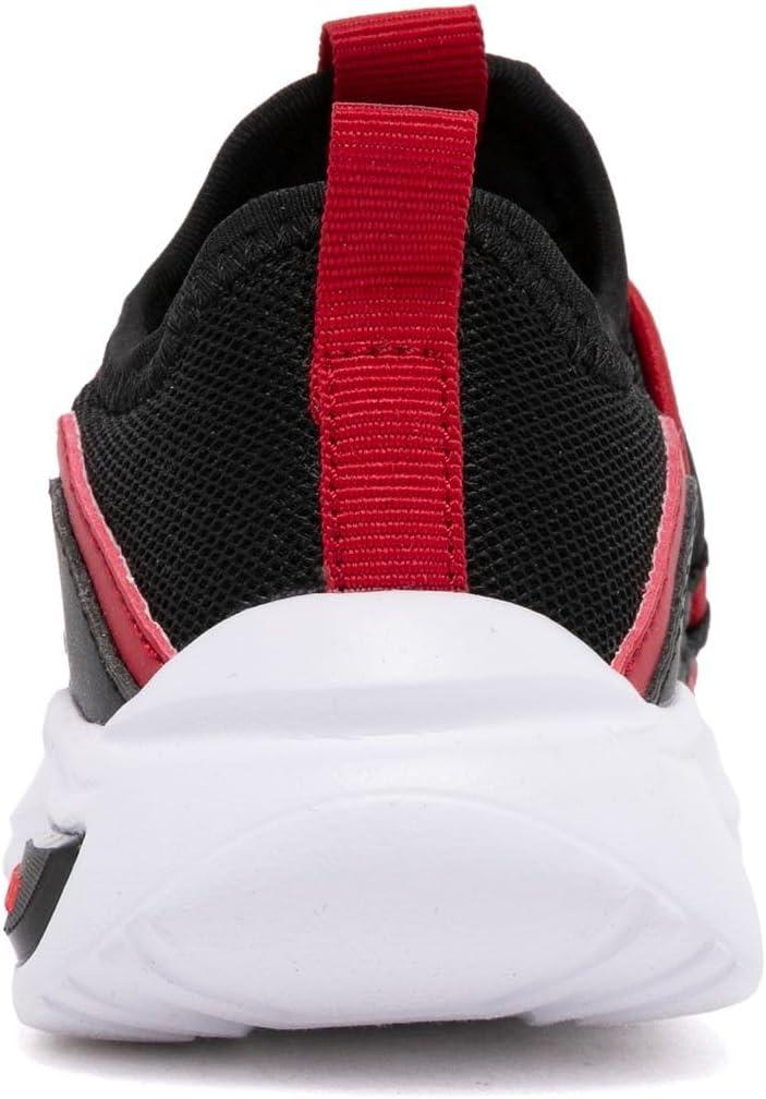 imageNautica Kids Athletic SlipOn Sneakers Comfortable Bungee Running Shoes for Boys and Girls Stylish and Supportive Footwear for Active Kids Big KidLittle KidToddlerBlack Redshay