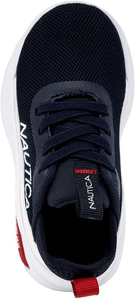 imageNautica Kids Athletic SlipOn Sneakers Comfortable Bungee Running Shoes for Boys and Girls Stylish and Supportive Footwear for Active Kids Big KidLittle KidToddlerNavy White Red