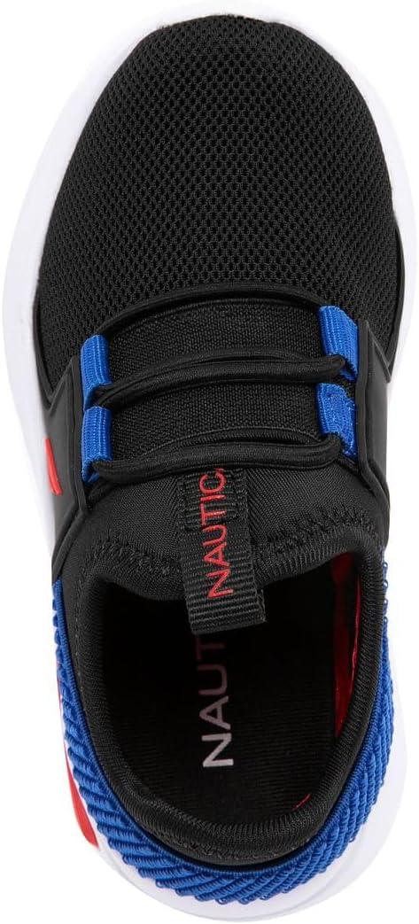imageNautica Kids Athletic SlipOn Sneakers Comfortable Bungee Running Shoes for Boys and Girls Stylish and Supportive Footwear for Active Kids Big KidLittle KidToddlerBlack Multi