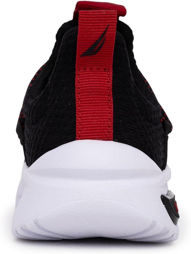 imageNautica Kids Athletic SlipOn Sneakers Comfortable Bungee Running Shoes for Boys and Girls Stylish and Supportive Footwear for Active Kids Big KidLittle KidToddlerBlackRed