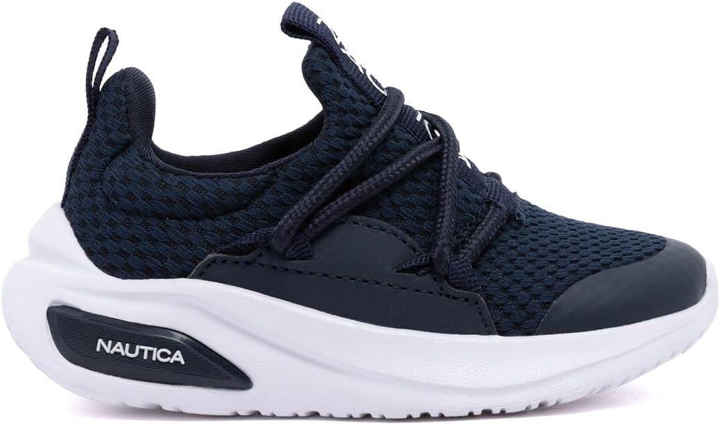 imageNautica Kids Athletic SlipOn Sneakers Comfortable Bungee Running Shoes for Boys and Girls Stylish and Supportive Footwear for Active Kids Big KidLittle KidToddlerNavyswimm