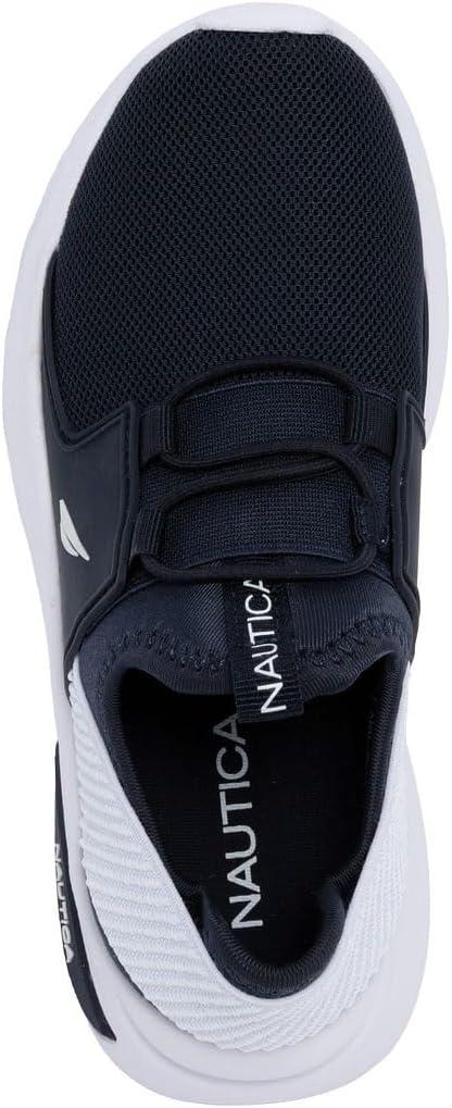 imageNautica Kids Athletic SlipOn Sneakers Comfortable Bungee Running Shoes for Boys and Girls Stylish and Supportive Footwear for Active Kids Big KidLittle KidToddlerNavy Whitemolded