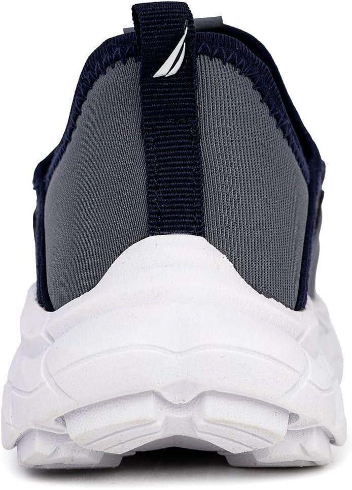 imageNautica Kids Athletic SlipOn Sneakers Comfortable Bungee Running Shoes for Boys and Girls Stylish and Supportive Footwear for Active Kids Big KidLittle KidToddlerGrey Navynolan
