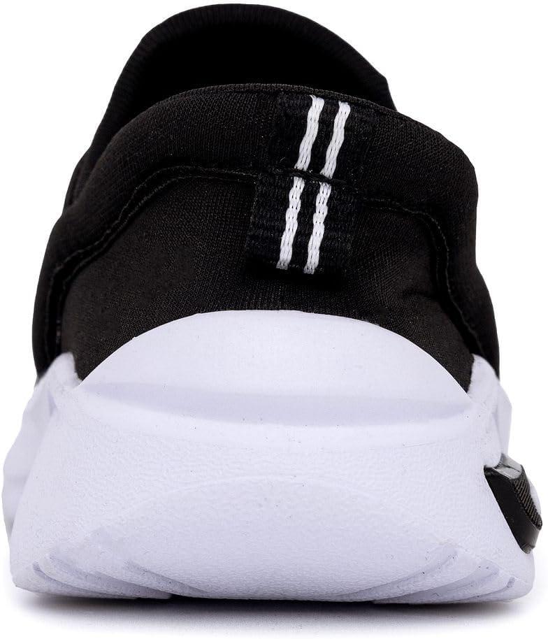 imageNautica Kids Athletic SlipOn Sneakers Comfortable Bungee Running Shoes for Boys and Girls Stylish and Supportive Footwear for Active Kids Big KidLittle KidToddlerBlack Whitemalmin