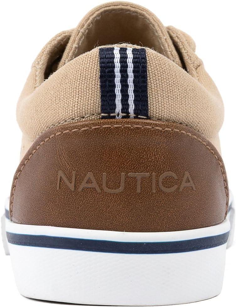 imageNautica Kids Boys LaceUp Fashion Sneakers LowTop Dress Shoes for Youth Big KidLittle KidBoat House Brown