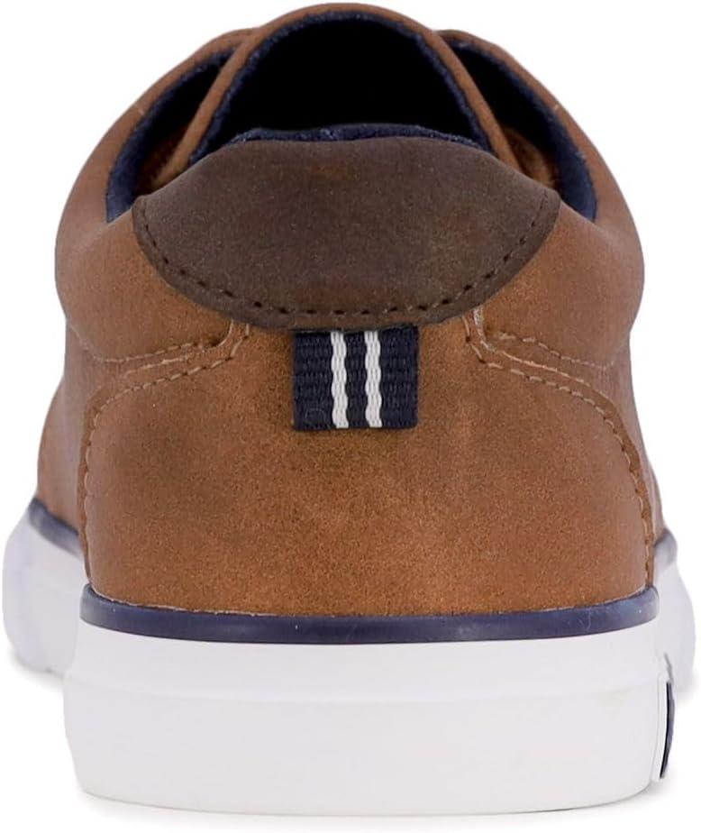 imageNautica Kids Boys LaceUp Fashion Sneakers LowTop Dress Shoes for Youth Big KidLittle KidTan Berrian