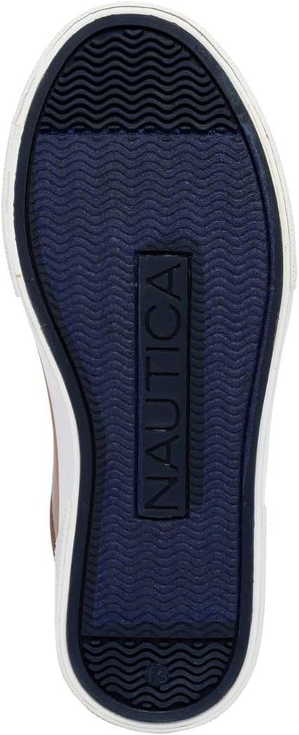 imageNautica Kids Boys LaceUp Fashion Sneakers LowTop Dress Shoes for Youth Big KidLittle KidTan Brown Navy