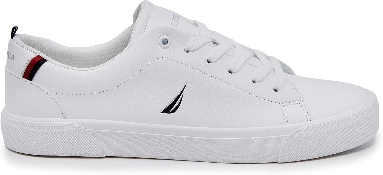 imageNautica Kids Boys LaceUp Fashion Sneakers LowTop Dress Shoes for Youth Big KidLittle KidWhite Graves