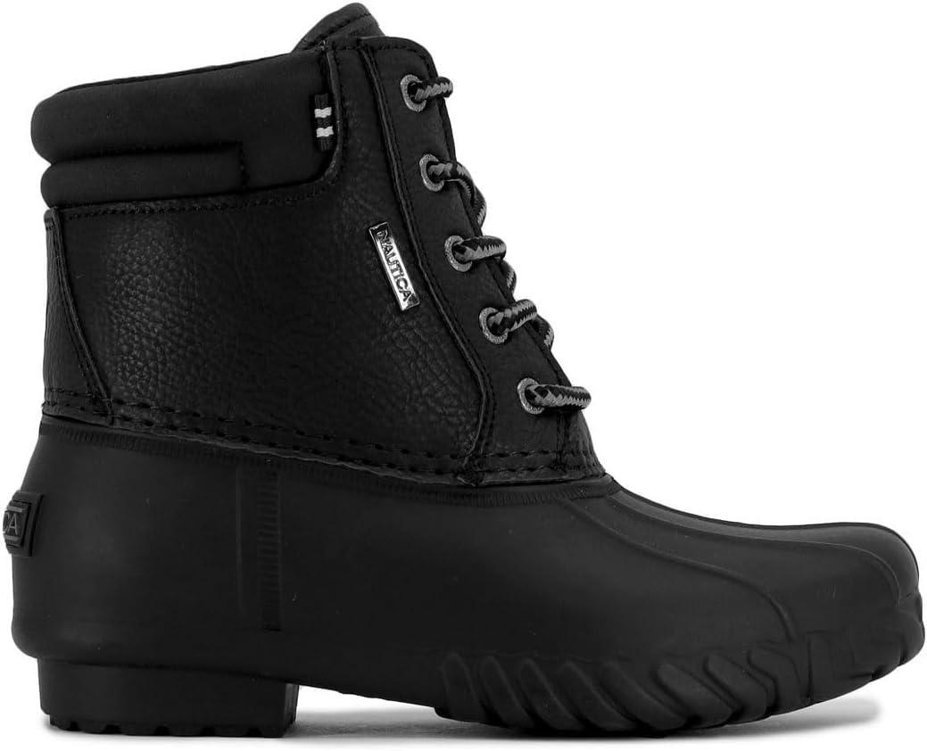 imageNautica Kids Boys amp Girls Duck Boots Kids Waterproof Rain Snow Boots Insulated Winter Boots ToddlerLittleBig KidBlackchanning