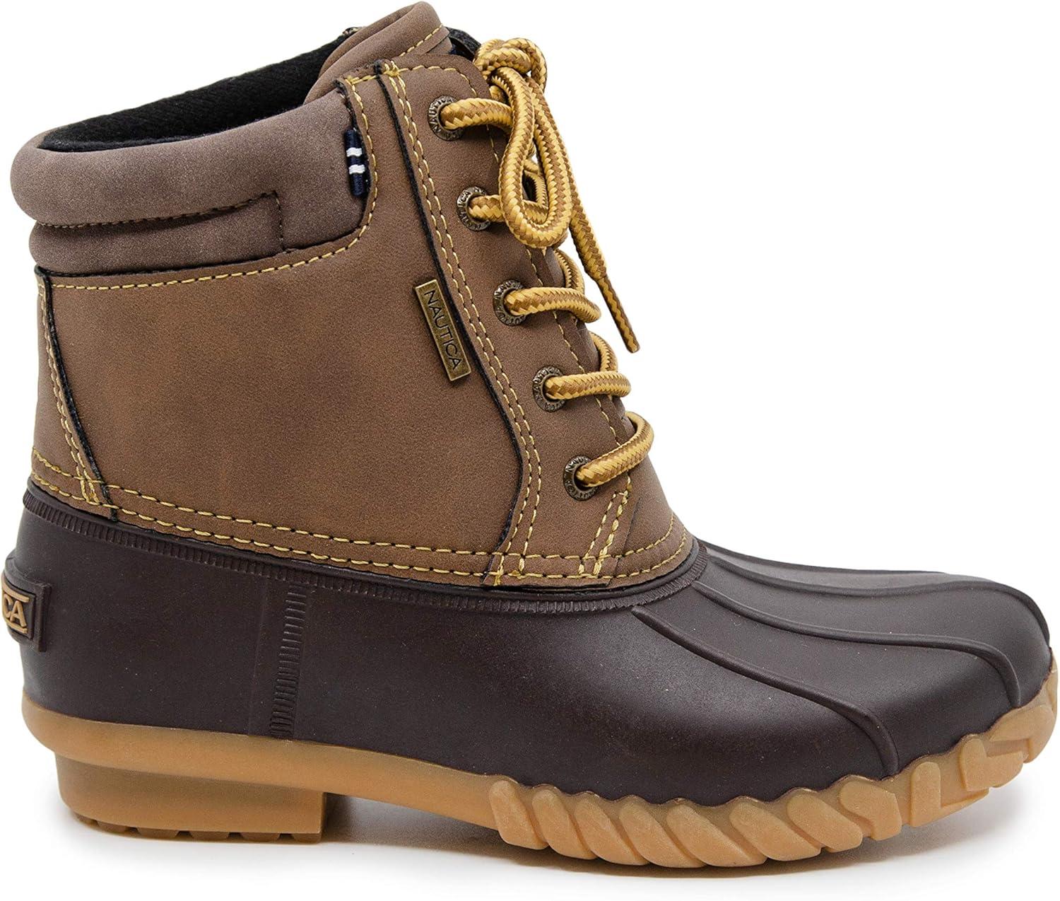imageNautica Kids Boys amp Girls Duck Boots Kids Waterproof Rain Snow Boots Insulated Winter Boots ToddlerLittleBig KidBrownchanning