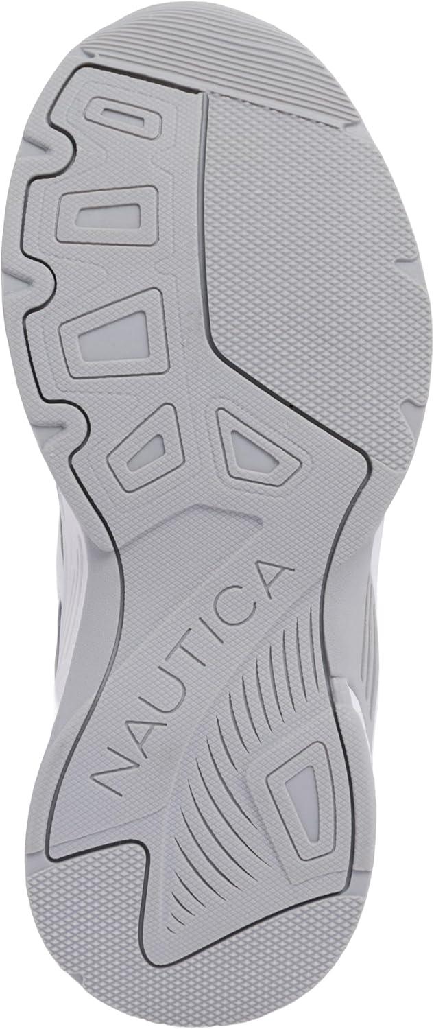 imageNautica Kids Boys amp Girls LaceUp Sneakers Athletic Shoes for Running amp Walking with Cushioned Insole and Comfortable Fit for Big and Little KidsBlue White Silver