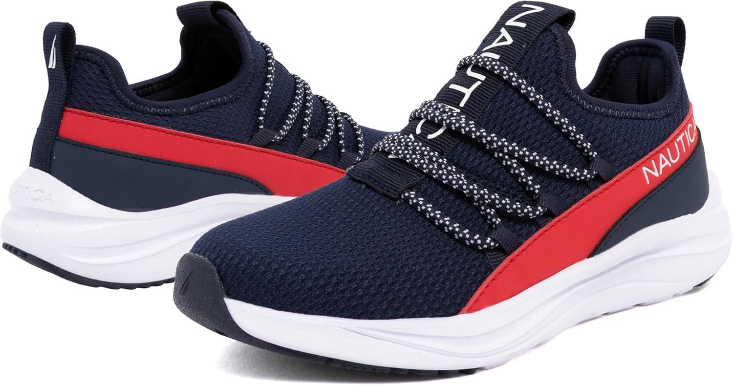 imageNautica Kids Boys and Girls Athletic SlipOn Sneakers Lightweight Bungee Running Shoes for Toddler Little Kid and Big KidAmericanaseabert