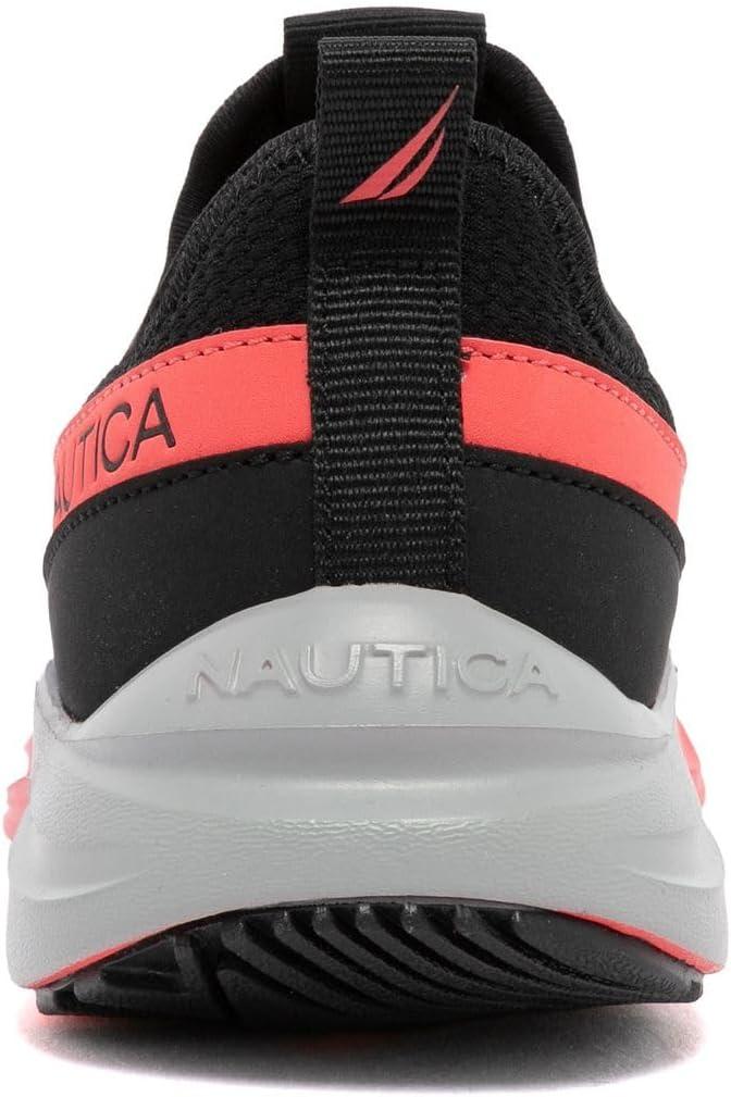 imageNautica Kids Boys and Girls Athletic SlipOn Sneakers Lightweight Bungee Running Shoes for Toddler Little Kid and Big KidBlack Pinkseabert