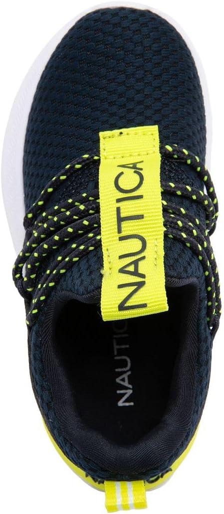 imageNautica Kids Boys and Girls Athletic SlipOn Sneakers Lightweight Bungee Running Shoes for Toddler Little Kid and Big KidNavy Limeselah