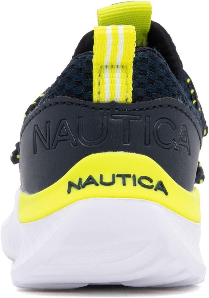 imageNautica Kids Boys and Girls Athletic SlipOn Sneakers Lightweight Bungee Running Shoes for Toddler Little Kid and Big KidNavy Limeselah
