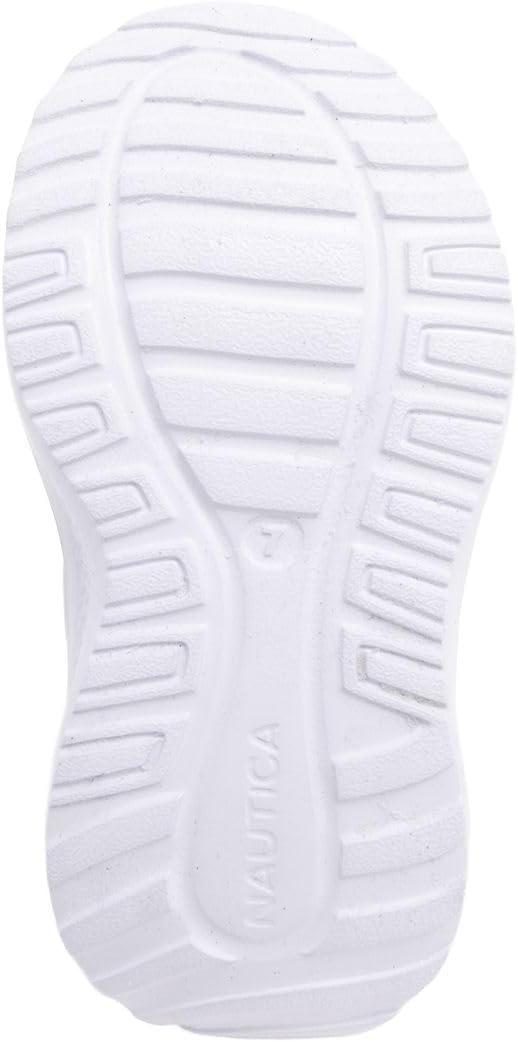 imageNautica Kids Boys and Girls Athletic SlipOn Sneakers Lightweight Bungee Running Shoes for Toddler Little Kid and Big KidNavy White