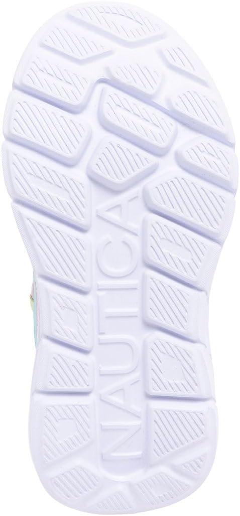 imageNautica Kids Boys and Girls Athletic SlipOn Sneakers Lightweight Bungee Running Shoes for Toddler Little Kid and Big KidPink Blue Lime