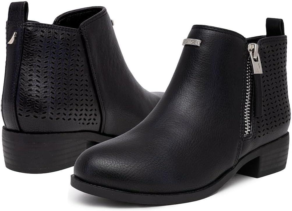 imageNautica Kids Girls Ankle Bootie With Side Buckle and Zipper Dress Boot For Youth amp Toddler ToddlerLittleBig KidsInara Black