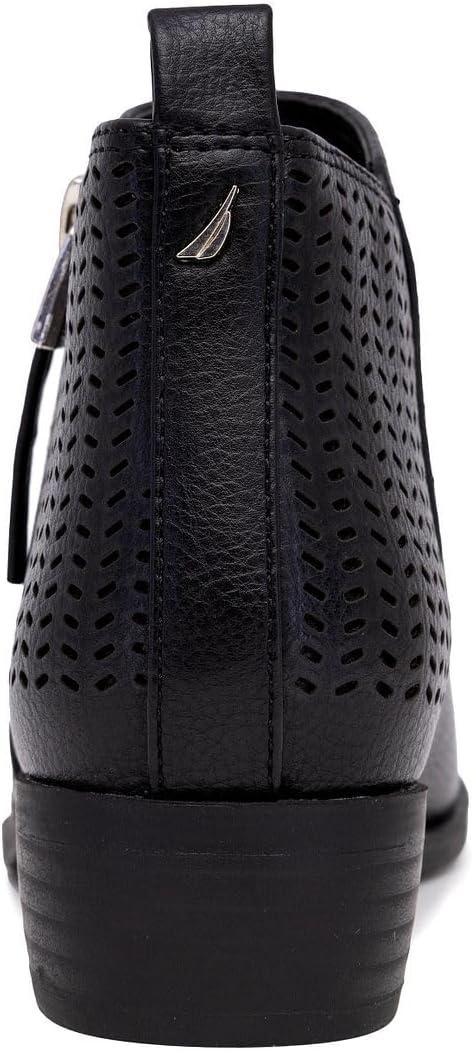 imageNautica Kids Girls Ankle Bootie With Side Buckle and Zipper Dress Boot For Youth amp Toddler ToddlerLittleBig KidsInara Black