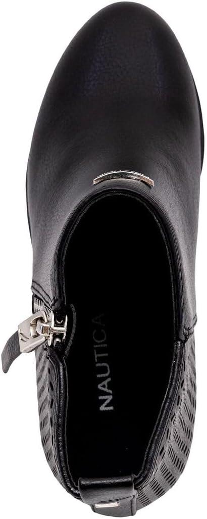 imageNautica Kids Girls Ankle Bootie With Side Buckle and Zipper Dress Boot For Youth amp Toddler ToddlerLittleBig KidsInara Black