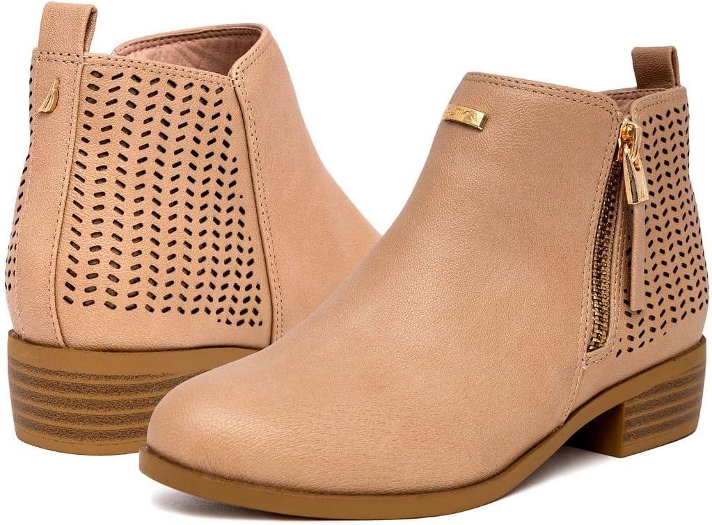 imageNautica Kids Girls Ankle Bootie With Side Buckle and Zipper Dress Boot For Youth amp Toddler ToddlerLittleBig KidsInara Blush