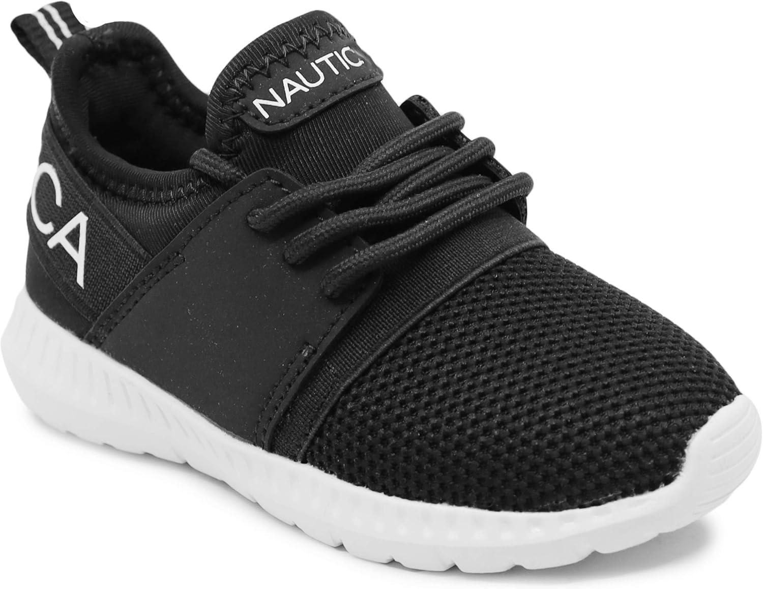 imageNautica Kids Girls Metallic Fashion Sneaker LaceUp Athletic Running Shoe I kappil I Big Kid Little Kid ToddlerBlack Kappil