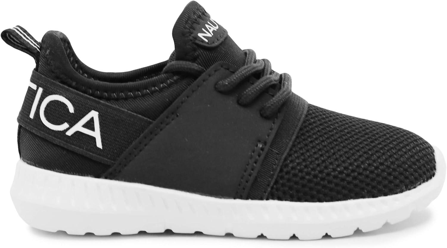 imageNautica Kids Girls Metallic Fashion Sneaker LaceUp Athletic Running Shoe I kappil I Big Kid Little Kid ToddlerBlack Kappil
