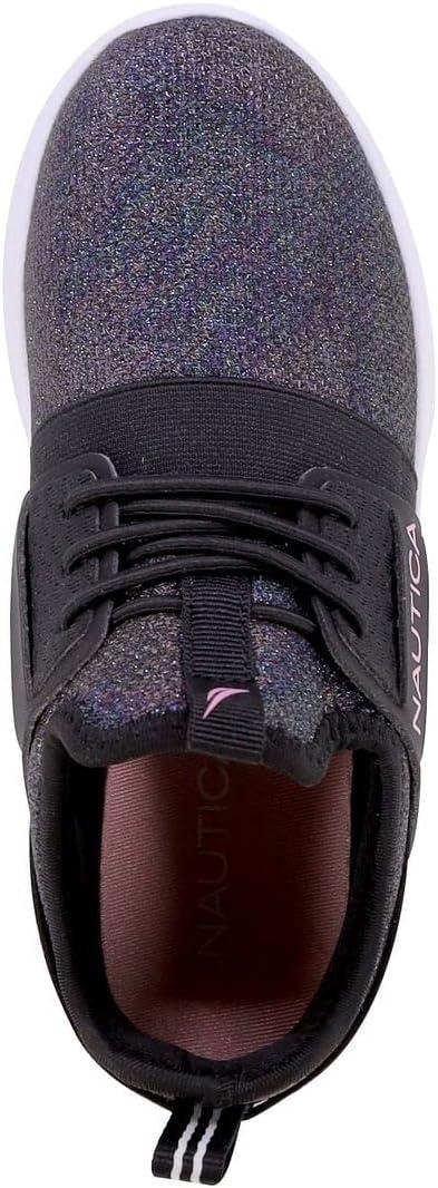 imageNautica Kids Girls Metallic Fashion Sneaker LaceUp Athletic Running Shoe I kappil I Big Kid Little Kid ToddlerBlack Oil Slick Meshkappil 4