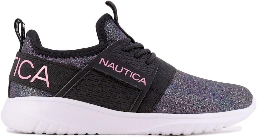 imageNautica Kids Girls Metallic Fashion Sneaker LaceUp Athletic Running Shoe I kappil I Big Kid Little Kid ToddlerBlack Oil Slick Meshkappil 4