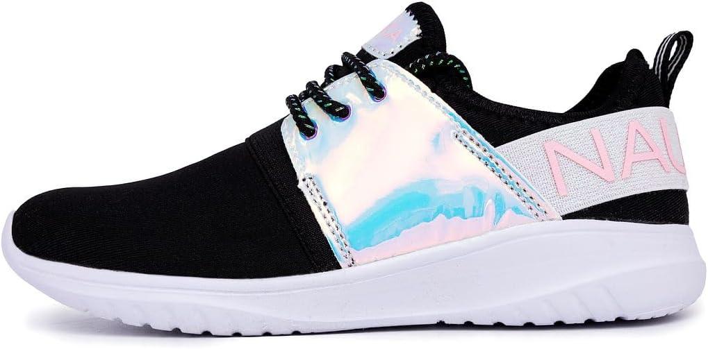 imageNautica Kids Girls Metallic Fashion Sneaker LaceUp Athletic Running Shoe I kappil I Big Kid Little Kid ToddlerIridescent Black