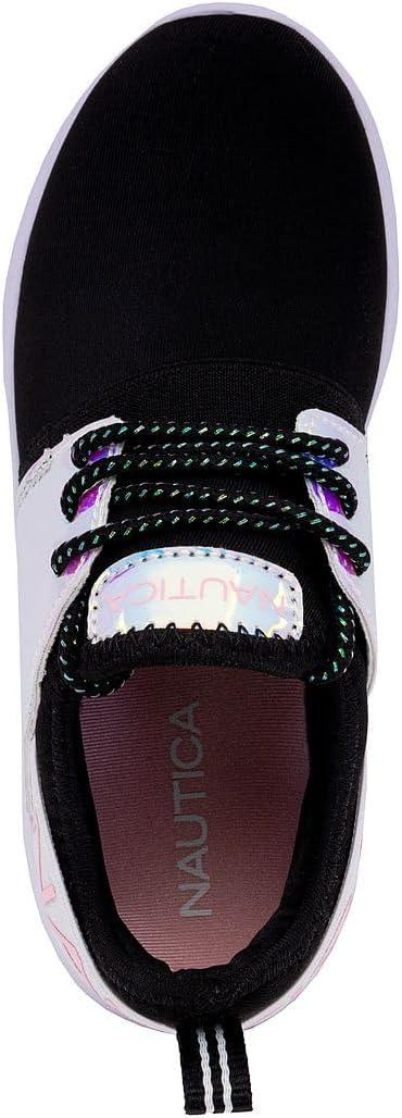 imageNautica Kids Girls Metallic Fashion Sneaker LaceUp Athletic Running Shoe I kappil I Big Kid Little Kid ToddlerIridescent Black