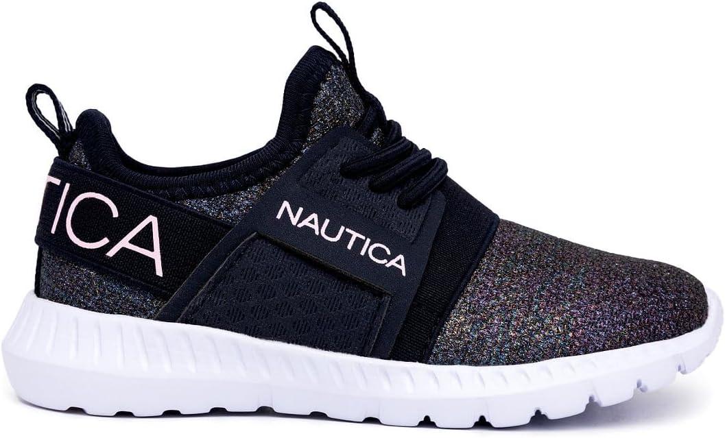 imageNautica Kids Girls Metallic Fashion Sneaker LaceUp Athletic Running Shoe I kappil I Big Kid Little Kid ToddlerKappil 4navy Oil Slick