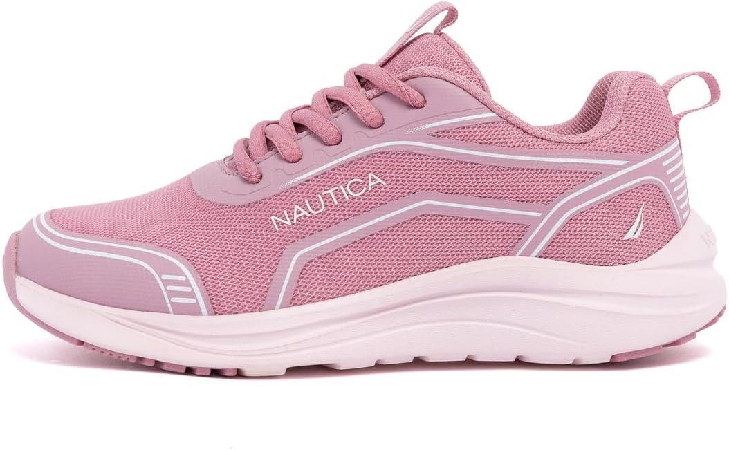 imageNautica Kids Girls Metallic Fashion Sneaker LaceUp Athletic Running Shoe I kappil I Big Kid Little Kid ToddlerMauve Blush
