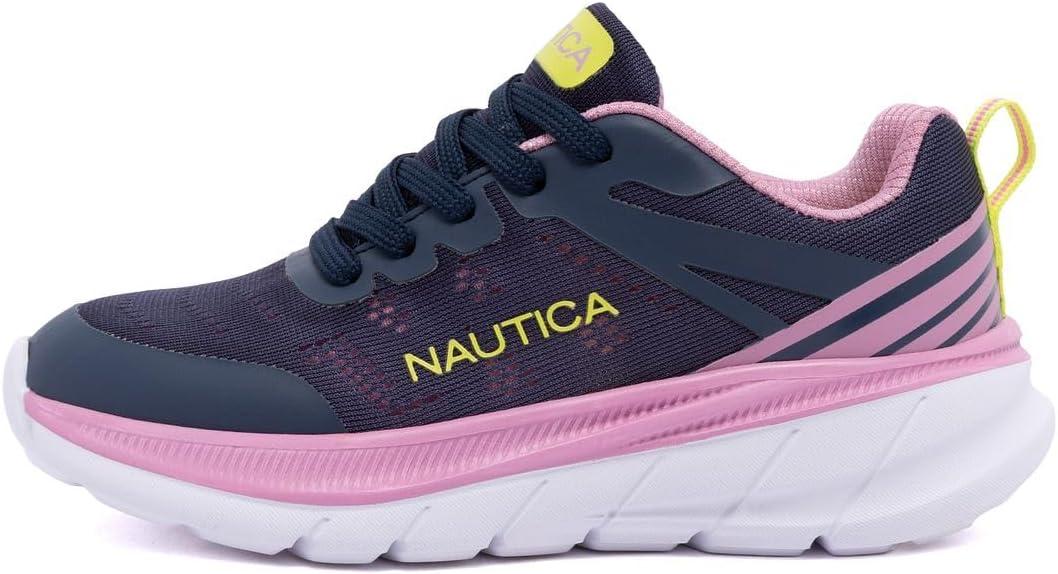 imageNautica Kids Girls Metallic Fashion Sneaker LaceUp Athletic Running Shoe I kappil I Big Kid Little Kid ToddlerNavy Pink Lime