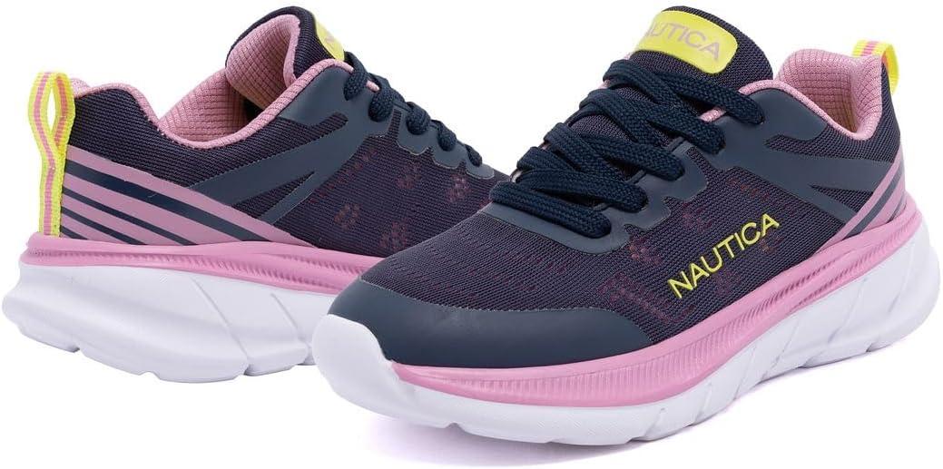 imageNautica Kids Girls Metallic Fashion Sneaker LaceUp Athletic Running Shoe I kappil I Big Kid Little Kid ToddlerNavy Pink Lime