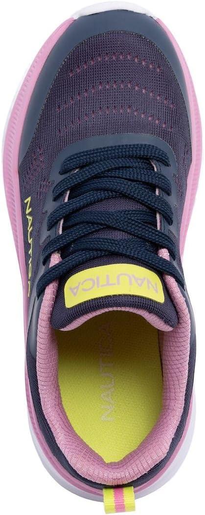 imageNautica Kids Girls Metallic Fashion Sneaker LaceUp Athletic Running Shoe I kappil I Big Kid Little Kid ToddlerNavy Pink Lime