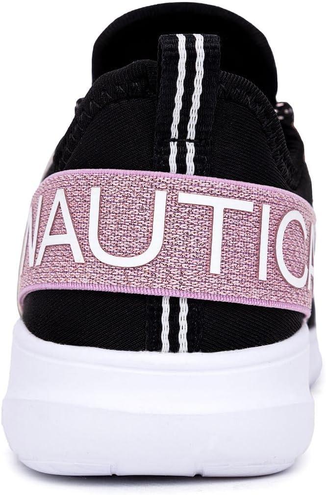 imageNautica Kids Girls Metallic Fashion Sneaker LaceUp Athletic Running Shoe I kappil I Big Kid Little Kid ToddlerPink Metallic Black