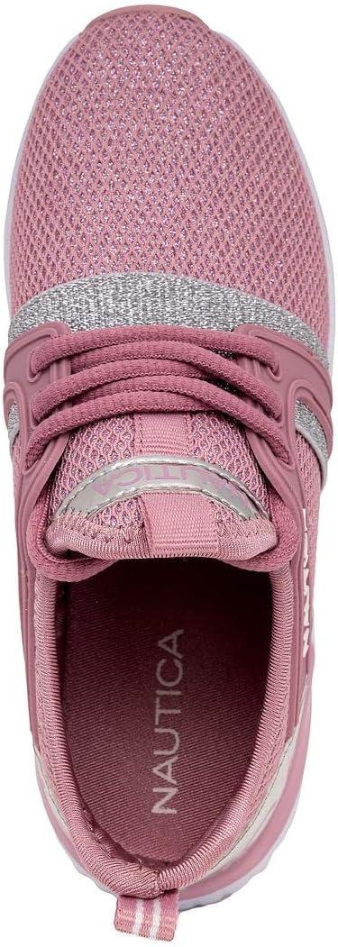 imageNautica Kids Girls Metallic Fashion Sneaker LaceUp Athletic Running Shoe I kappil I Big Kid Little Kid ToddlerPink Silver